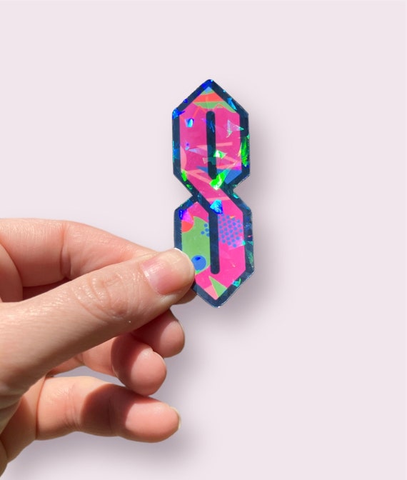 Holographic 90's Sticker - Pink