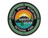 Great Smoky Mountains National Park North Carolina - 3.5 quot Embroidered Patch DIY Iron On Sew On Hook Back Vacation Souvenir Travel Decorative