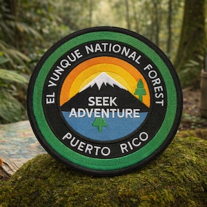 El Yunque National Forest Patch/Iron-on Patch/Puerto Rico Rainforest Souvenir Gift/Embroidered Sew-on Applique for Clothing Jacket Backpack