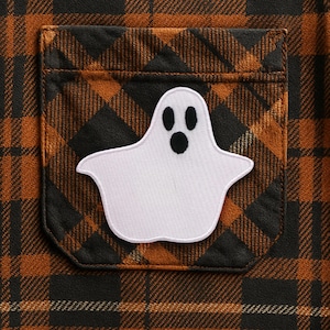 Parche de fantasma/parche termoadhesivo/disfraz de Halloween, parches para niños, apliques espeluznantes/de truco o trato/bordados para coser en ropa, mochilas y chalecos.