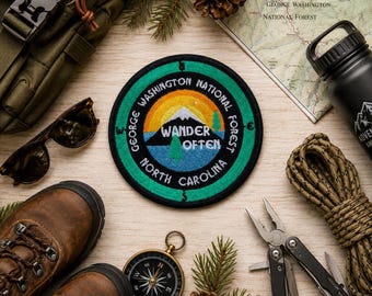 Custom Text Patch/Compass Direction Gift/Iron-On Patch/Personalized Patch/Nature Badge/Embroidered Sew-on Applique for Clothing Backpack