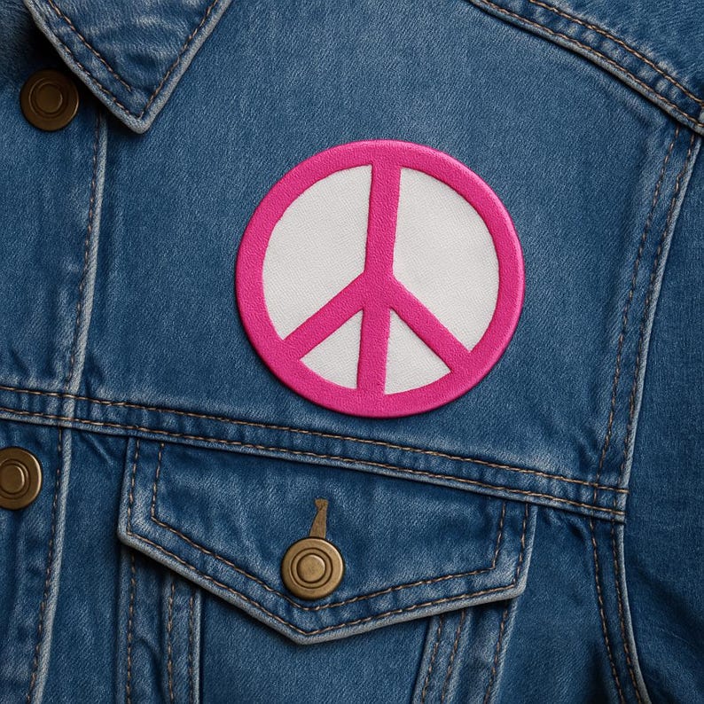 Peace Sign Patch/Iron-on Patch/Bohemian Style/Retro Music Festival Badge/Embroidered Sew-on Applique for Clothing Vest/Jacket Hats Backpack image 7