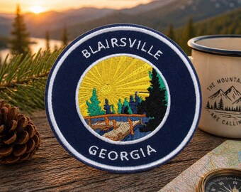 Blairsville Georgia Patch/Iron-on Patch/Nature Badge/Hiking Camping/Souvenir Gift/Sew-on Applique for Clothing Vest/Jacket Hats Backpack