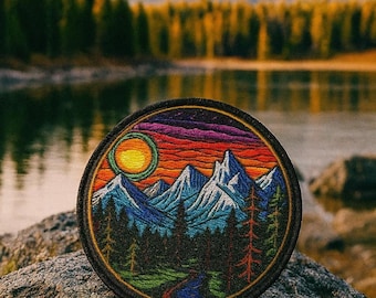 Mountain Patch/Iron-on Patch/Nature Badge/Hiking & Camping/Souvenir Gift/Sew-on Applique for Clothing Hats Backpacks Vest/Jacket