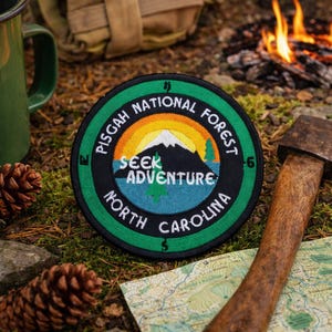 Pisgah National Forest Patch/North Carolina Souvenir/Iron-on Patch/Nature Badge/Camping Hiking/Sew-on Applique for Clothing Jacket Backpack