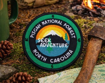 Pisgah National Forest Patch/North Carolina Souvenir/Iron-on Patch/Nature Badge/Camping Hiking/Sew-on Applique for Clothing Jacket Backpack