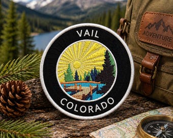 Vail Colorado Patch/Iron-on Patch/Travel Souvenir/Nature Badge/Hiking Camping/Sew-on Applique for Clothing Vest/Jacket Hats Backpack
