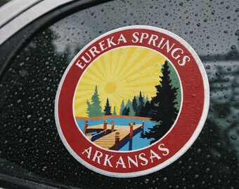 Eureka Springs Vinyl Sticker Decal/Nature Camping Hiking & Fishing/Car Truck Window Bumper Graphic Decal for Water Bottle Laptop Gear