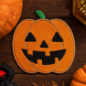 Scary Pumpkin Patch/Iron-on Patch/Jack-o'-Lantern/Halloween Costume/Embroidered Sew-on Applique for Trick or Treat Bag Clothing Backpack