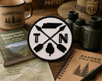 Tennessee Patch/Iron-on Patch/Nature Badge//Camping & Hiking/Outdoor Sportsmen Gift/Fishing/Embroidered Sew-on Applique for Clothing Jacket