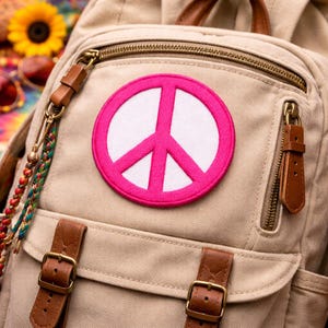 Peace Sign Patch/Iron-on Patch/Bohemian Style/Retro Music Festival Badge/Embroidered Sew-on Applique for Clothing Vest/Jacket Hats Backpack image 5