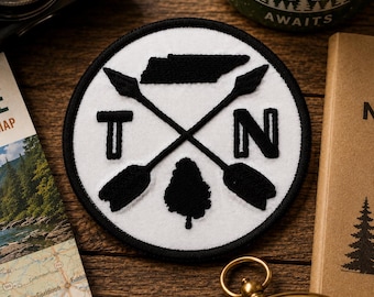 Tennessee Patch/Iron-on Patch/Nature Badge//Camping & Hiking/Outdoor Sportsmen Gift/Fishing/Embroidered Sew-on Applique for Clothing Jacket