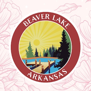 Beaver Lake Arkansas Sticker - Car Truck Window Bumper Graphic Vinyl Die Cut Decal for Water Bottle, Laptop, Nature, Fishing, Outdoor Gear