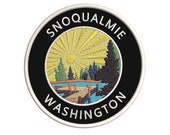 Lake Dock Snoqualmie Washington 3.5 quot Embroidered Patch Iron On Sew On Nature Outdoor Adventure Badge Travel Souvenir Gift for Clothing Vest