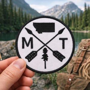 Montana Patch/Iron-on Patch/Nature Badge/Fishing Camping & Hiking Souvenir/Embroidered Sew-on Applique for Clothing Vest/Jacket Backpack