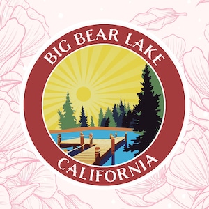 Big Bear Lake California - Car Truck Window Bumper Graphic Vinyl Die Cut Decal for Water Bottle, Laptop, Nature, Fishing, Outdoor Gear