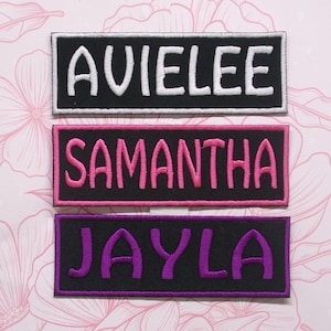 Custom Your Name Personalized Name Tag 5&quot; x 1.5&quot; Embroidered Patch Iron On Applique, Vest Uniform Costume Hats Backpacks Clothing