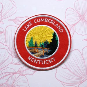 Lake Cumberland Kentucky Patch Embroidered Iron-on/Sew-on Applique for Vest Clothing Vest Backpack, Nature Badge, Camping Fishing, Lake Dock