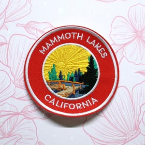 Mammoth Lakes California Patch Embroidered Iron-on/Sew-on Applique for Vest Clothing Vest Backpack, Nature Badge, Camping Fishing, Lake Dock