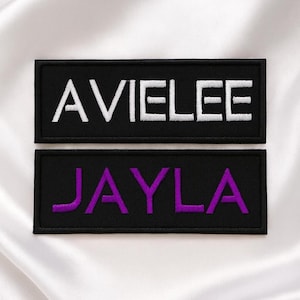 カスタマイズ可能なあなたの名前入りネームタグパッチ 幅8インチ x 高さ3インチ 刺繍 DIY アイロン接着 プレミアムアップリケ ベスト ユニフォーム コスチューム バックパック 衣類