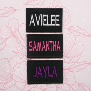 Custom Embroidered Name Patch – Personalized Text Patches | Team Patches Iron-On, Sew-On, Hook & Loop | For Jackets, Hats, Uniforms, Bags