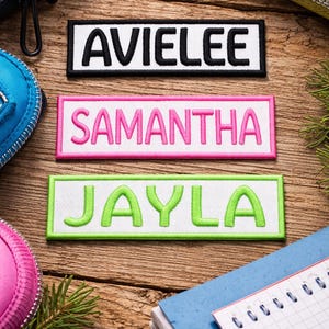 Custom Your Name Patch Personalized Name Tag Embroidered Iron-on/Sew-on Applique, Jacket Denim Vest Uniform Costume Hats Backpacks Clothing