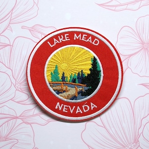Lake Mead Nevada Patch Embroidered Iron-on/Sew-on Applique for Vest Clothing Vest Backpack, Nature Badge, Hiking Camping, Fishing, Lake Dock