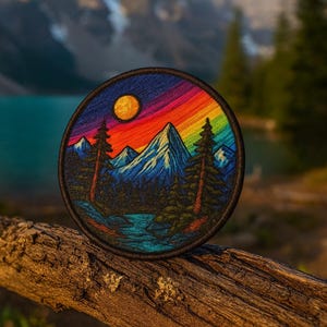 Mountain Patch/Iron-on Patch/Nature Badge/Hiking & Camping/Travel Souvenir Gift/Sew-on Applique for Clothing Hats Backpacks Vest/Jacket