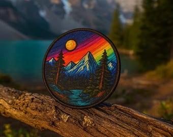 Mountain Patch/Iron-on Patch/Nature Badge/Hiking & Camping/Travel Souvenir Gift/Sew-on Applique for Clothing Hats Backpacks Vest/Jacket
