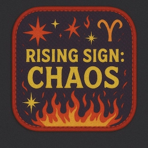 Parche termoadhesivo "Signo Ascendente: Caos"/Parche astrológico/Aplique para coser en chaqueta/mochila/chaleco/Regalo del horóscopo celestial/Parche con la vibración del zodíaco
