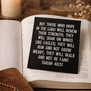 Isaiah 40:31 Bible Verse Patch/Iron-on Patch/Religious Faith Gift/Christian Bikers/Embroidered Sew-on Applique for Clothing Hats Vest/Jacket