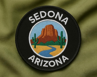 Sedona Arizona Patch/Iron-on Patch/Red Rock/Nature Hiking & Camping/Travel Souvenir Gift/Embroidered Sew-on Applique for Clothing, Backpack