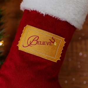 Believe Patch/Polar Express Golden Ticket/Aufnäher/Weihnachtsfilm, Zugfahrt/bestickte Aufnäher für Strümpfe Kleidung