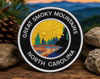Great Smoky Mountains Park Souvenir Patch/Iron-on Patch/Nature Badge/Camping & Hiking/Sew-on Applique for Clothing Vest/Jacket Hats Backpack