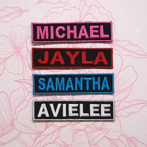 Custom Embroidered Name Tag Patch – Iron-On or Sew-On Applique Personalized Label for Work Shirts, Mechanic Jackets, Vest, or Costumes