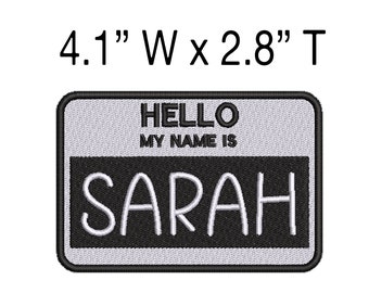 Personalized "Hello My Name Is" Patch w/ YOUR NAME Embroidered DIY Iron-on/Sew-on Applique Clothing Vest Costume Jeans Backpack Uniform