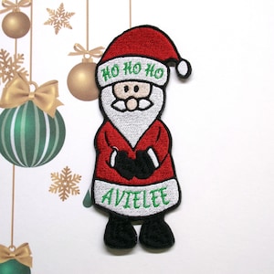 Christmas Custom Embroidered Name Patch – Personalized Text Patches | Stocking Patches Iron-On, Sew-On, Hook & Loop | For Jackets, Uniforms
