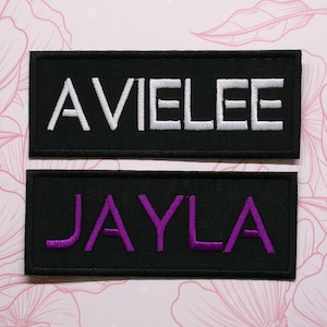 Custom Your Name Personalized Name Tag Patch 8&quot; W x 3&quot; T Embroidered DIY Iron-On Premium Applique Vest Uniform Costume Backpack Clothing
