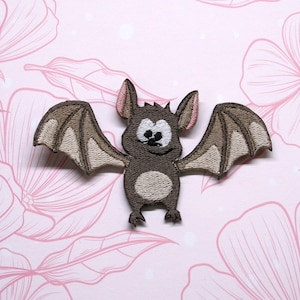 Bat Patch Embroidered Iron-on/Sew-on Applique for Vest Clothing Backpack Halloween Costume, Cute Kawaii Spooky Emblem, Ghost & Ghouls