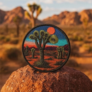 Joshua Tree Patch/National Park Gift/California Souvenir/Iron-on Patch/Nature Badge/Camping Hiking/Sew-on Applique for Clothing, Backpacks