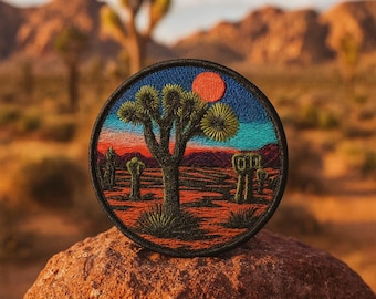 Joshua Tree Patch/National Park Gift/California Souvenir/Iron-on Patch/Nature Badge/Camping Hiking/Sew-on Applique for Clothing, Backpacks