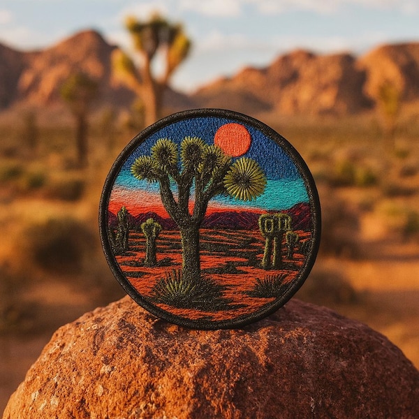 Joshua Tree Patch/National Park Gift/California Souvenir/Iron-on Patch/Nature Badge/Camping Hiking/Sew-on Applique for Clothing, Backpacks