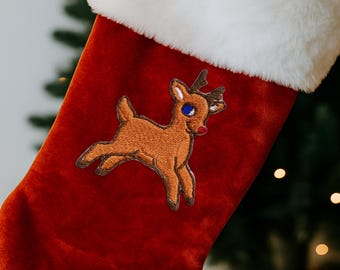 Santa's Rentier Patch/Eisen auf Patch/Weihnachten Classic Cartoon Patches/Kinder Aufnäher/ Gestickte Applikation für Strumpf, Kleidung, Kunsthandwerk
