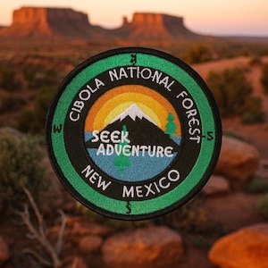 Cibola National Park Kompass Emblem Patch Gestickt Aufnäher zum Aufbügeln / Aufnähen Applikation für Weste Kleidung Rucksack New Mexico Adventure Spur Entdecker