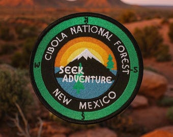 Cibola National Park Patch/Iron-on Patch/New Mexico Souvenir/Compass Badge/Nature Hiking & Camping/Sew-on Applique for Clothing Hat Backpack