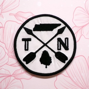 Tennessee Patch Embroidered Iron-on/Sew-on Applique for Clothing Vest Backpack Camping, Outdoor Activities, State Cutout, Nature, Explore