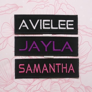 Custom Your Name Personalized Name Tag 5&quot; x 1.5&quot; Embroidered Patch Iron On Applique, Vest Uniform Costume Hats Backpacks Clothing