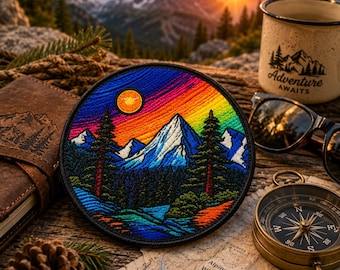 Mountain Patch/Iron-on Patch/Nature Badge/Hiking & Camping/Travel Souvenir Gift/Sew-on Applique for Clothing Vest/Jacket Hats Backpack Gear