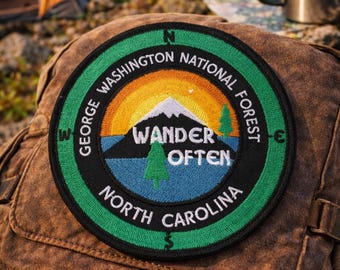 Custom Text Patch/Compass Direction Gift/Iron-On Patch/Personalized Patch/Nature Badge/Embroidered Sew-on Applique for Clothing Backpack