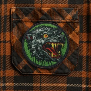 Infizierter Zombie Wolf Aufnäher/Bügelbild/Halloween Kostüm, Mutiertes Tier, Alptraum/Aufnäher/Aufnäher für Weste Kleidung Rucksack